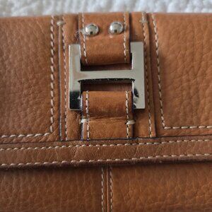 Fossil VTG Women's Brown Leather Wallet Button Trifold
